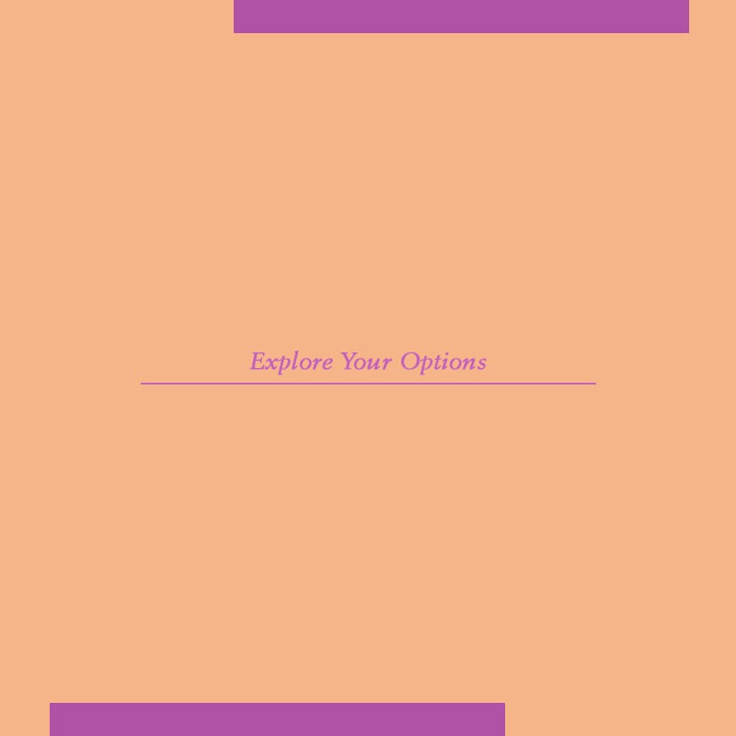 "Explore Your Options" text sign on an orange background