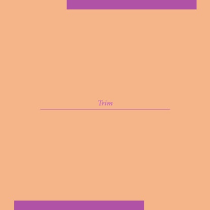 "Trim" text sign on an orange background