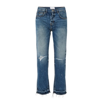 The Throwback Original Distressed High-Rise Straight-Leg Jeans