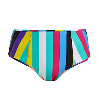 Striped High-Rise Bikini Briefs