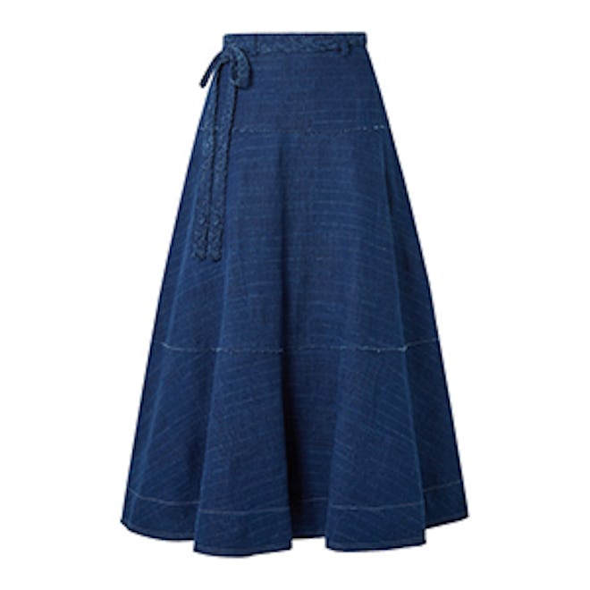 Leila Slub Denim Maxi Skirt