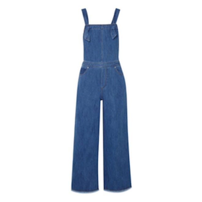 Jennette Frayed Denim Overalls