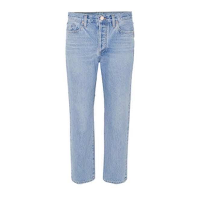 The Low-Slung Cropped Mid-Rise Straight Leg Jeans