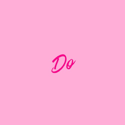 "Do" purple text sign on a pink background