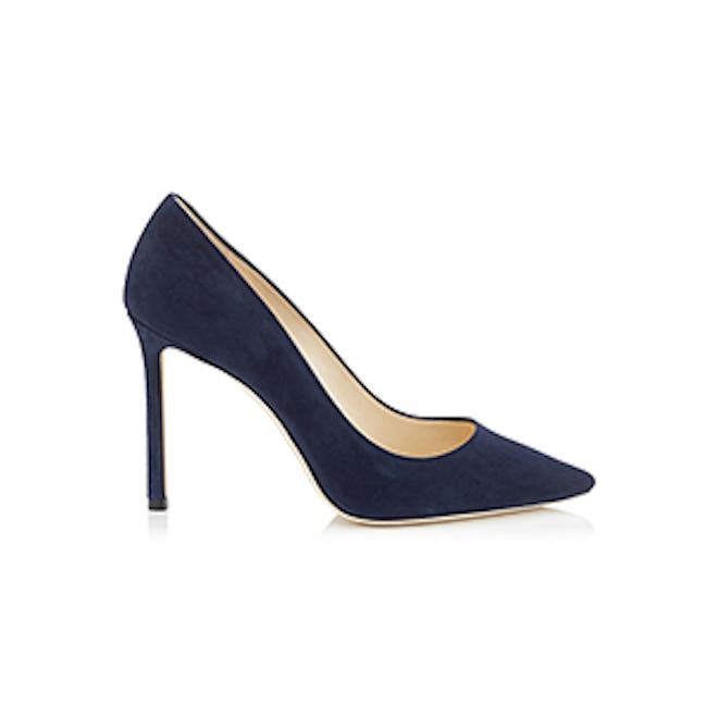 Romy Navy Suede Pointy Toe Pumps