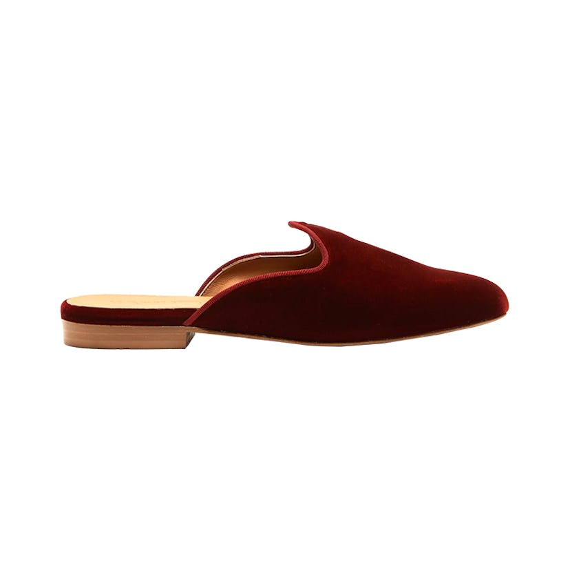 Le Monde Beryl Venetian Backless Velvet Slipper Shoes