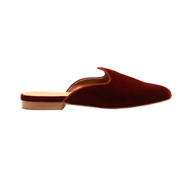 Le Monde Beryl Venetian Backless Velvet Slipper Shoes