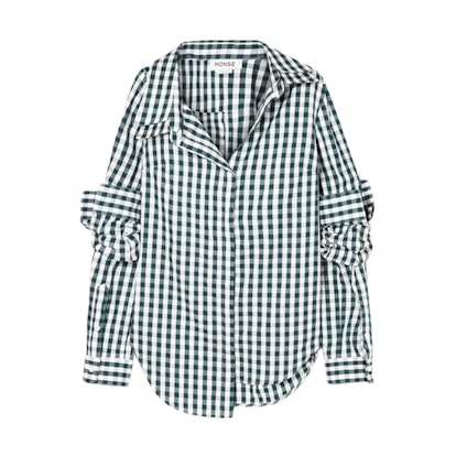 Monse Asymmetric Gingham Cotton-Poplin Shirt
