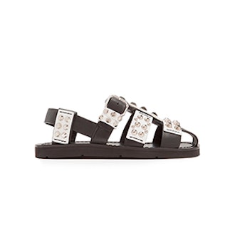 Stud-Embellished Leather Sandals