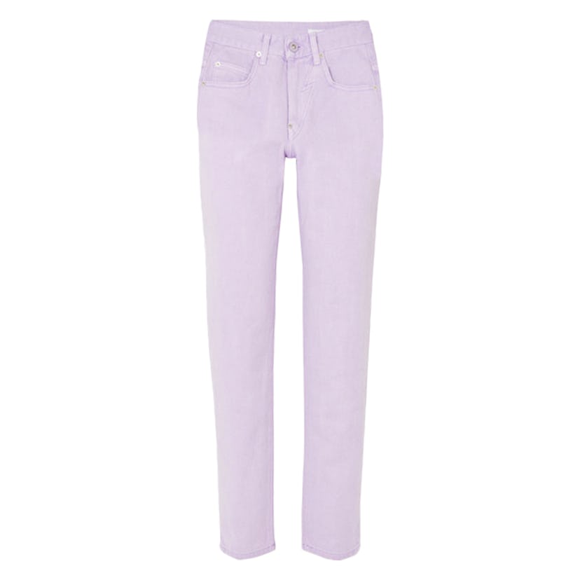 PushButton Mid-Rise Straight-Leg Jeans