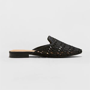 woven backless slip on mules