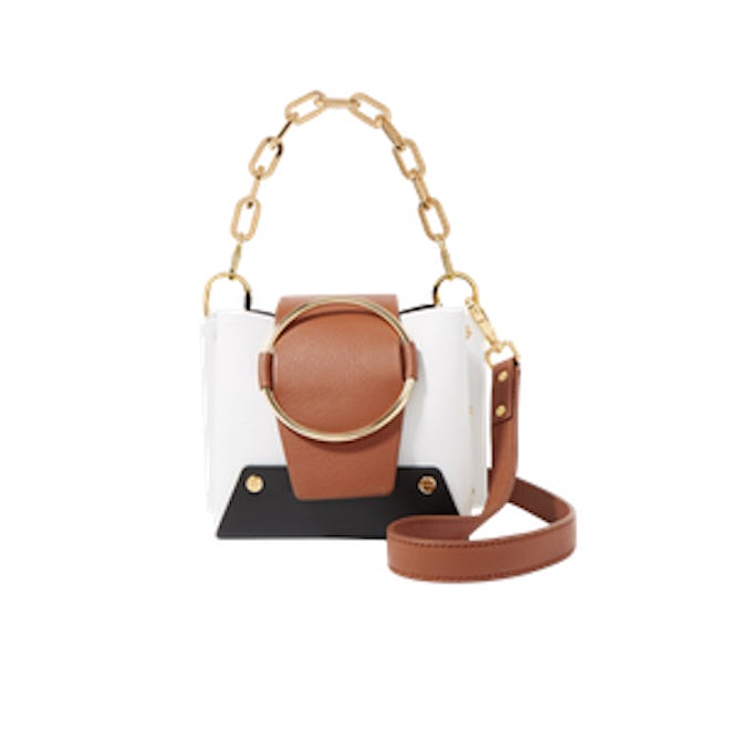 Yuzefi Delila Mini Color-Block Textured-Leather Shoulder Bag