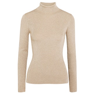 3.1 Phillip Lim Metallic Ribbed-Knit Turtleneck Sweater