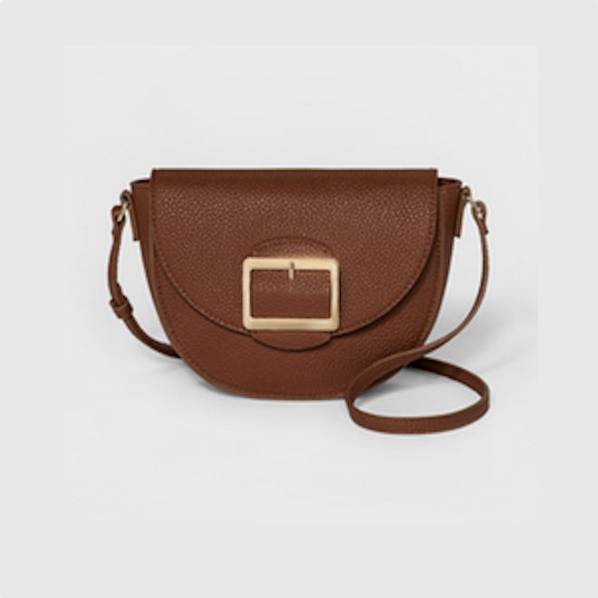 Buckle Half Moon Crossbody Bag