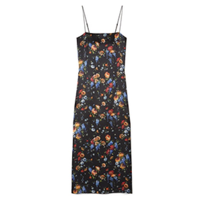Adam Lippes Floral-Print Hammered Silk-Crepe Midi Dress