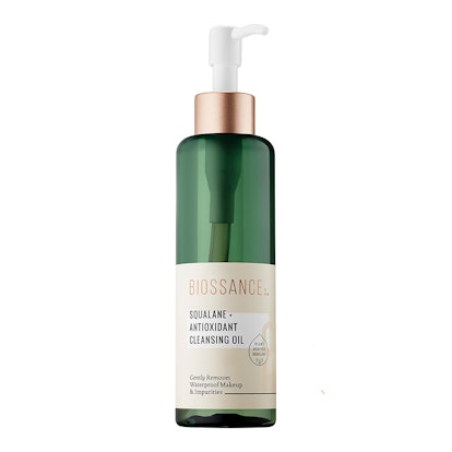 Bottle of Biossance's Squalane + Antioxidant Cleansing Oil
