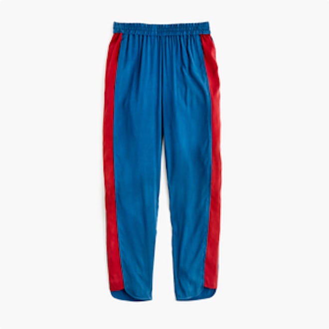 Stripe-Inset Cupro Pant