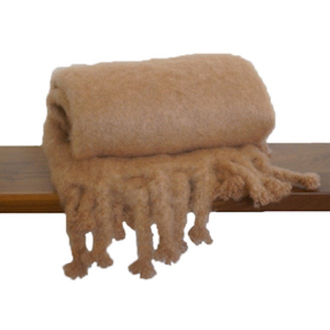 Handwoven Mohair Blanket Camel