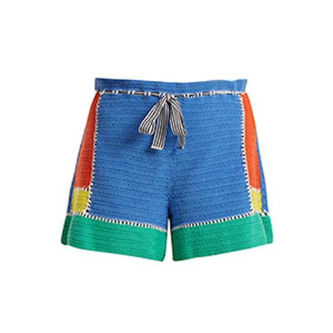 Diane von Furstenberg Paperbag-Waist Crochet-Knit Shorts