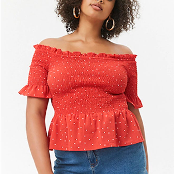 Plus Size Polka Dot Top