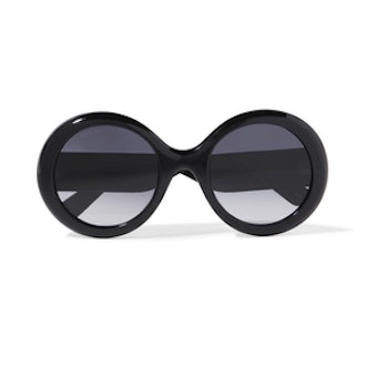 Gucci Round-Frame Glittered Acetate Sunglasses
