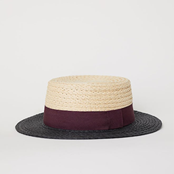 Color-Block Straw Hat