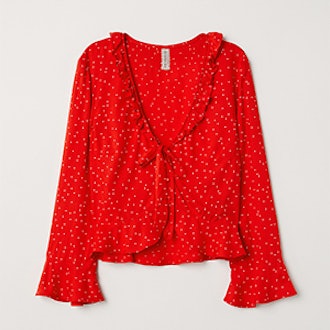 V-Neck Blouse With Buttons