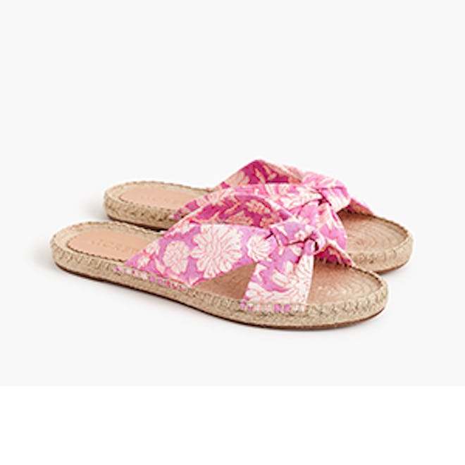 Knotted Espadrille Slides