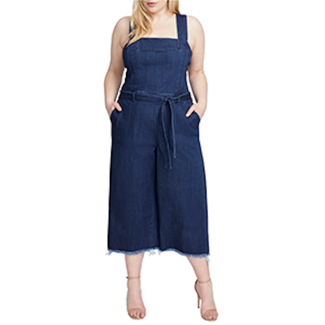 RACHEL Rachel Roy Denim Crop Wide-Leg Jumpsuit