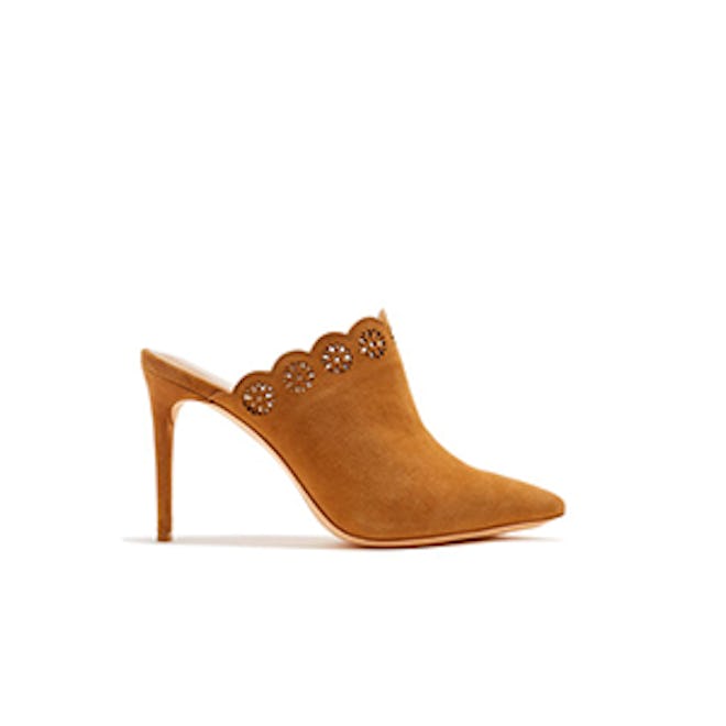 Graysen Laser Cut Suede Point Toe Mules