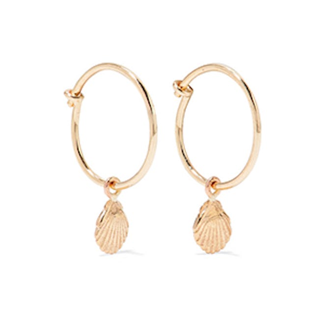 Shell 9-Karat Gold Hoop Earrings