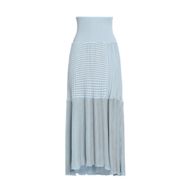 Paneled Ribbed Cotton-Blend Maxi Skirt