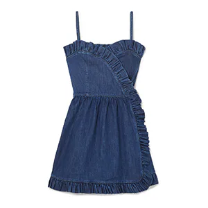 white christmas dresses Stella McCartney Linda Sleeveless Denim Dress Blue
