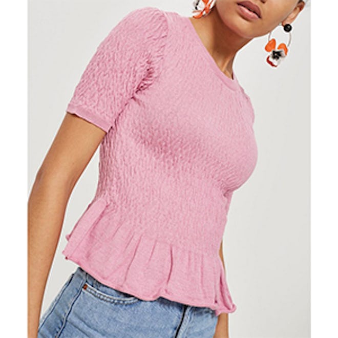 Shirred Knitted T-Shirt