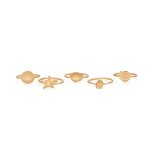 Set of Five Gold-Tone Rings