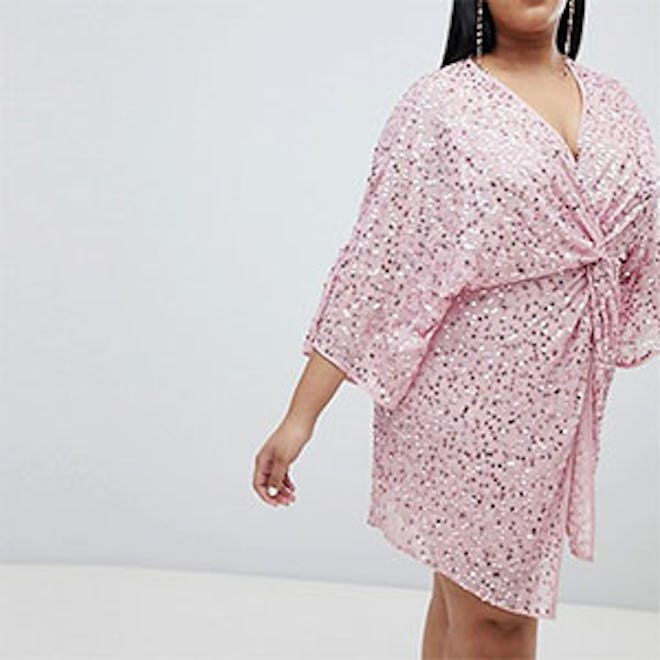 Curve Sequin Kimono Mini Dress