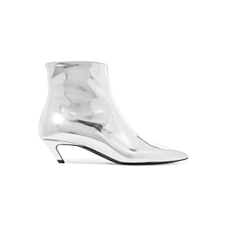 Balenciaga Talon Slash Mirrored-Leather Ankle Boots