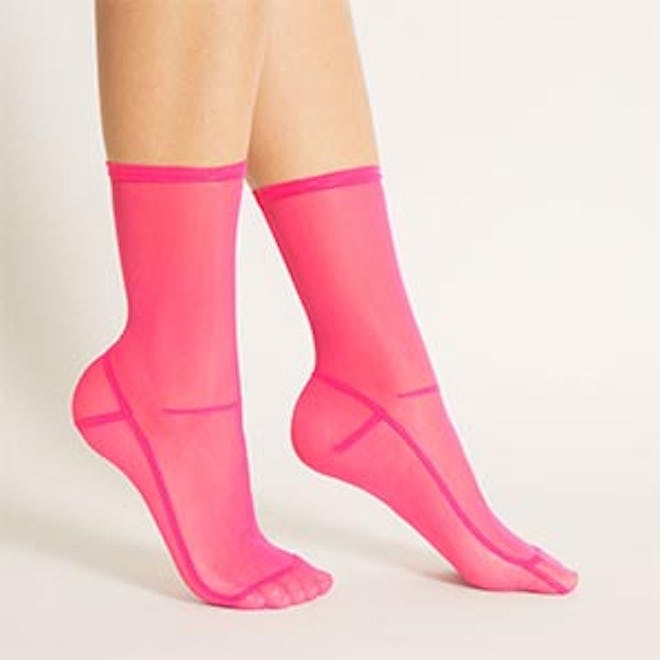 Lola Hot Pink Mesh Socks