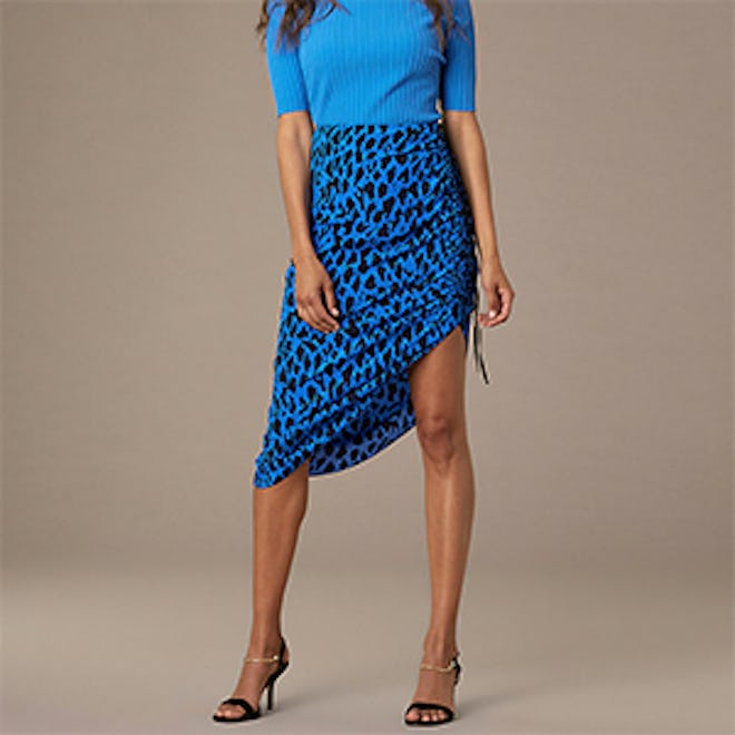 Crepe Ruched Pencil Skirt