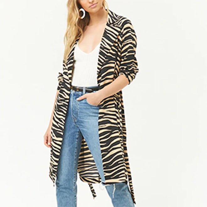 Tiger Print Duster Jacket