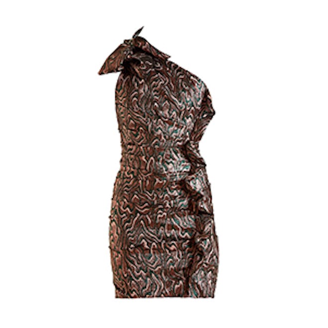 Isabel Marant Synee One-Shoulder Jacquard Mini Dress