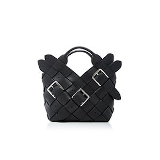 Mini Woven Buckle Leather Basket Bag