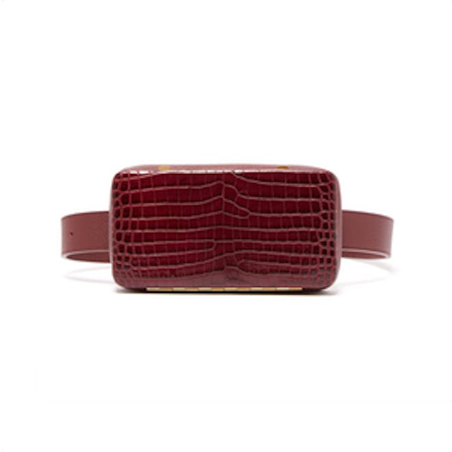 Evan Crocodile-Effect Leather Belt Bag