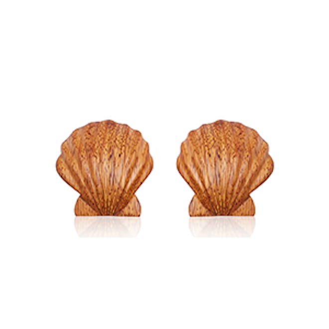 Ariel Shell Wood Earrings