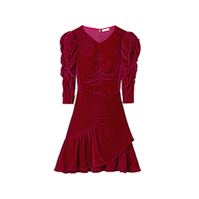 Ruched Velvet Dress