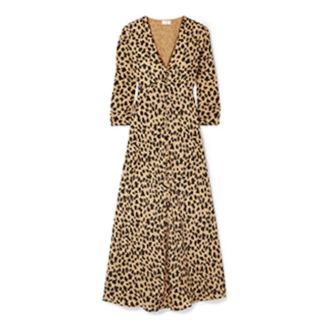 Katie-Leopard Print Silk-Crepe Dress