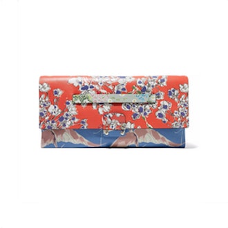 Mime Printed Leather Clutch