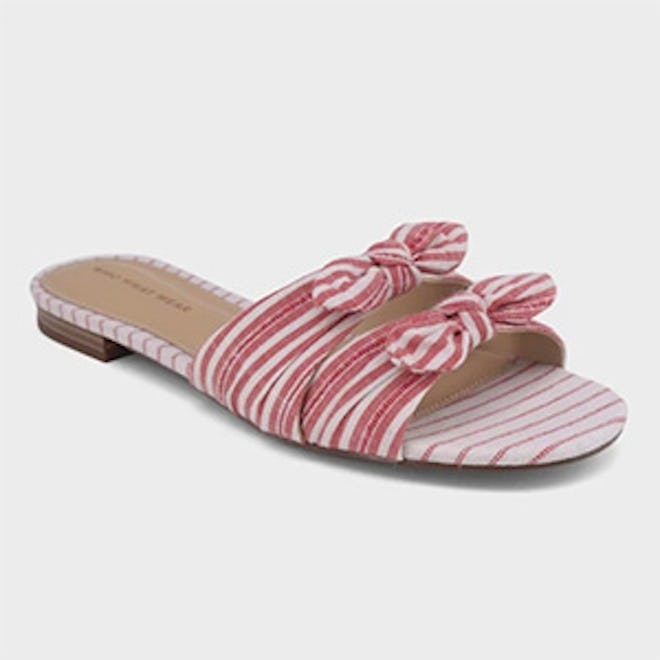 Women’s Florence Striped Bow Slide Sandals