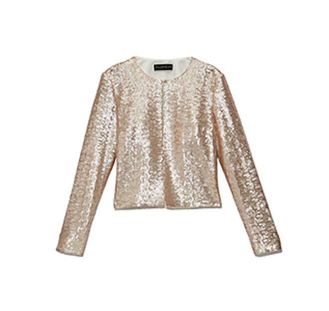 Sequined Collarless Jacket