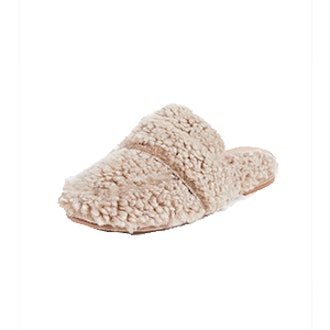 Faux Shearling At Ease Mules